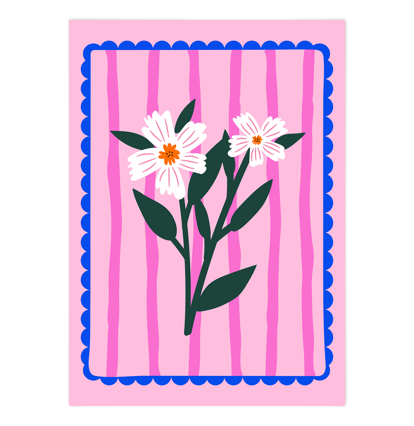 Flowers and pink Stripes