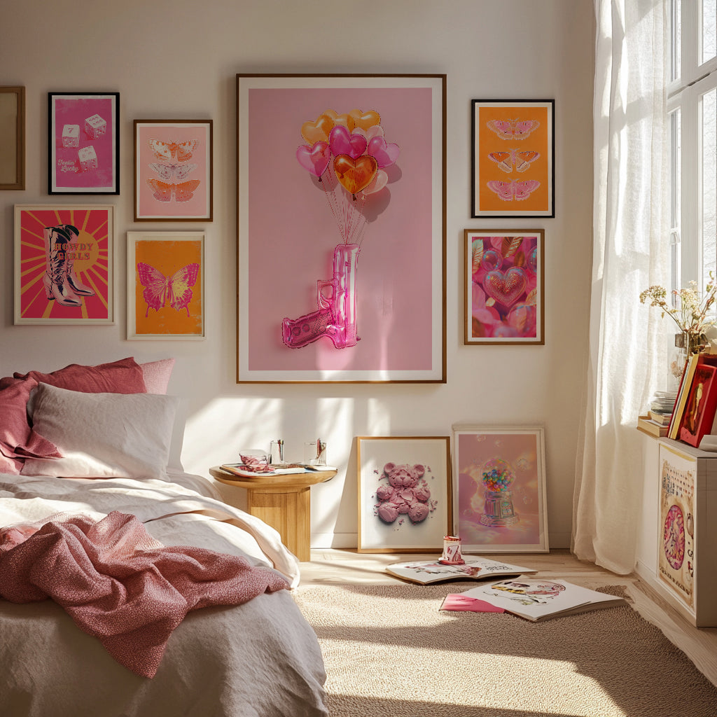 Trio of pink Butterflies 02