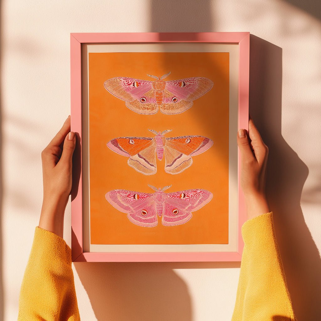 Trio of pink Butterflies 01