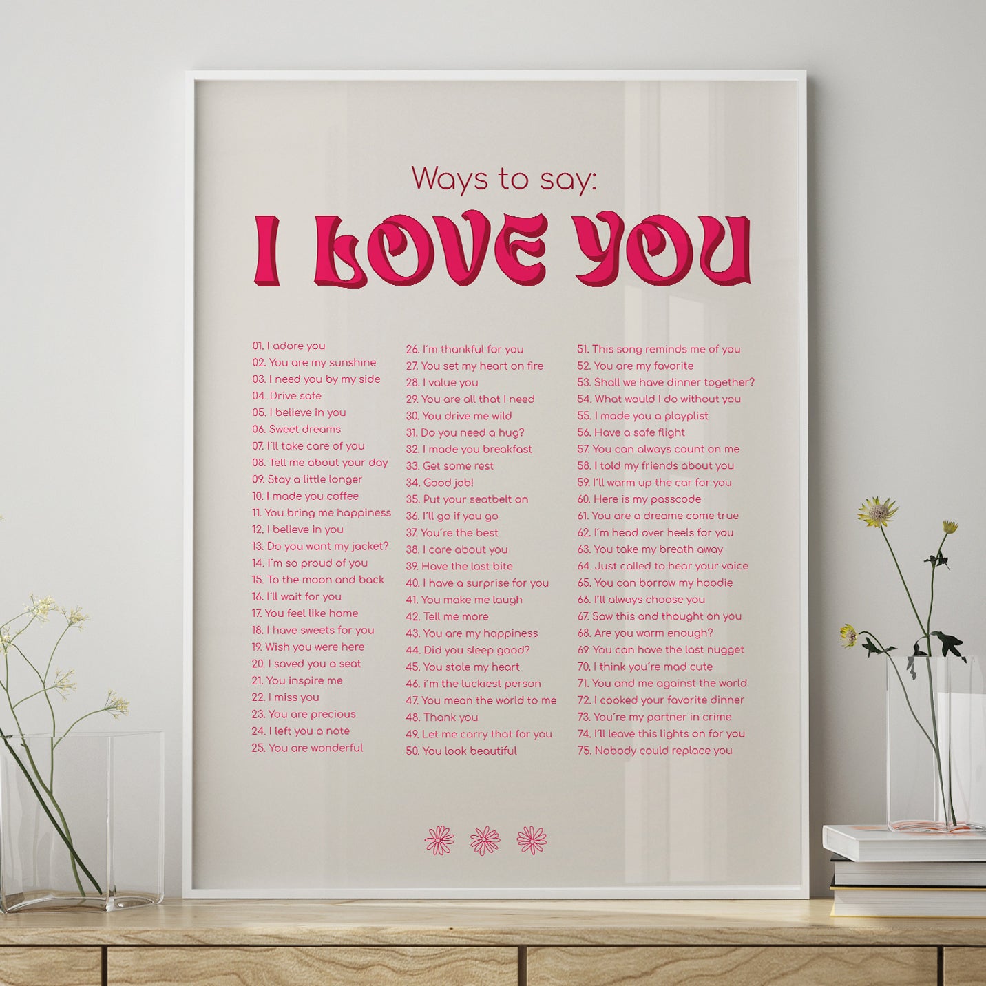 Ways to say: I love you - pink
