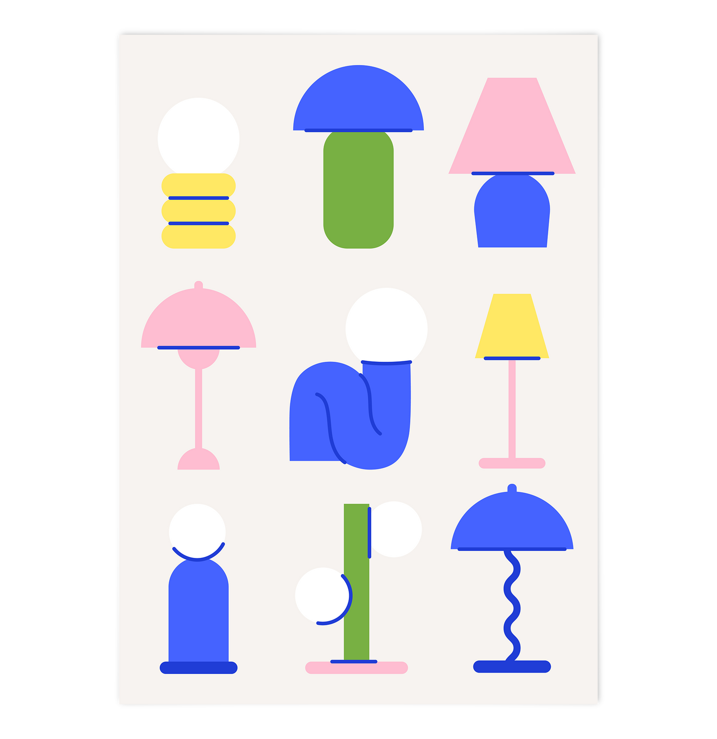 Colourful Dopamine Table Lamps