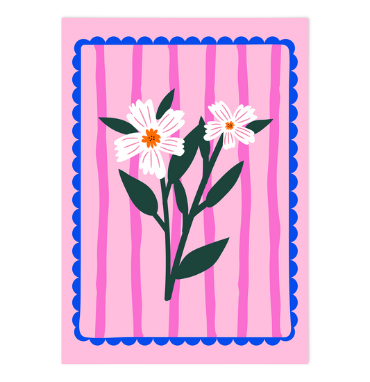 Flowers and pink Stripes