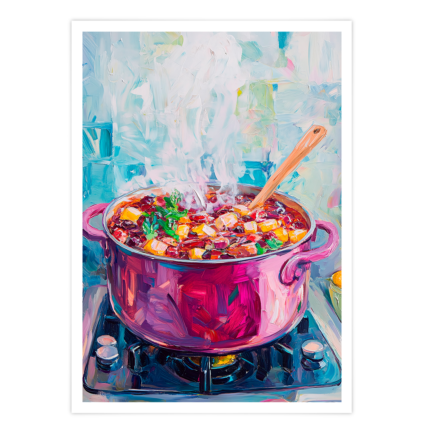 Pink pot with Soup